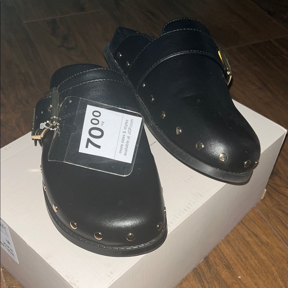 JCPenney Black Studded Loafers